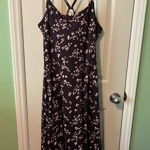 Pact Eggplant Purple and White Women's fit and flare Dress